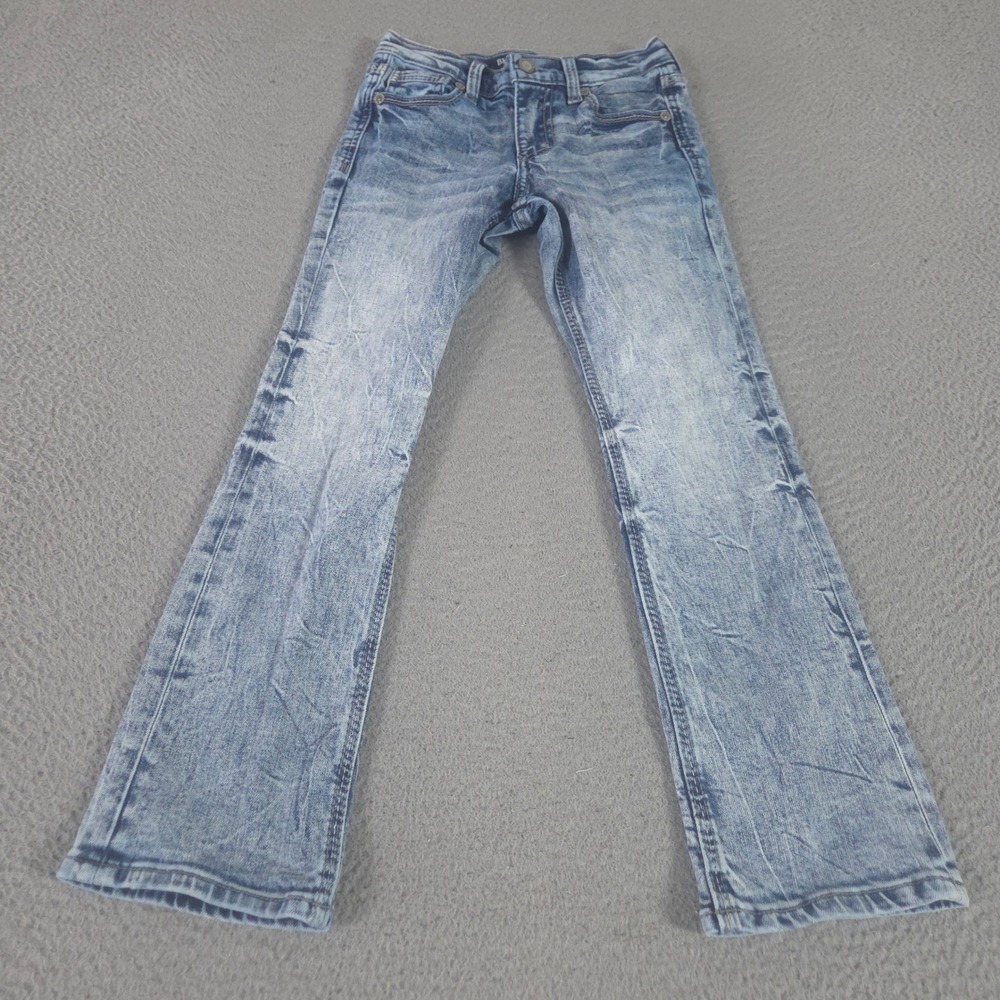BKE Jeans Boys 8 Regular Blue Conner Boot Stretch Denim Bootcut Light Wash Leg